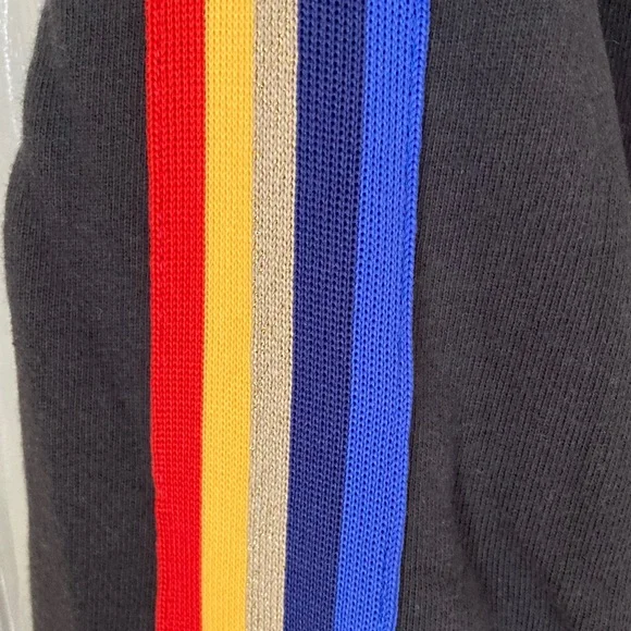 Spiritual Gangster Black Sweatshirt with Colorful Stripes - Picture 3 of 5